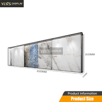 Présentoir moderne YEK'S en acier de haute qualité pour carreaux de sol, avec plateaux coulissants horizontaux pour dalles céramiques en showroom