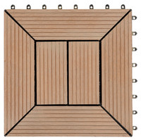 Dalles de sol de jardin en WPC co-extrudé couleur terre cuite, revêtement de sol extérieur en PE, 300*300*22mm, lames de terrasse composites DIY