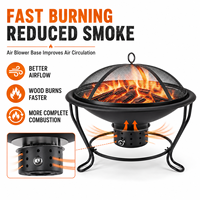 Brasero portable de 22 pouces pour brûler du bois, foyer extérieur sans fumée avec grille de barbecue et écran anti-étincelles pour le camping, la terrasse et le jardin
