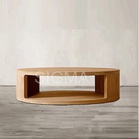 2024 Table basse au design moderne en bois massif Meilleur matériau Table basse rectangulaire en bois d'intérieur