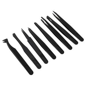 Antistatic Carbon Fiber Tweezers 124mmx11mm Industrial Repair <b>Tool</b> <b>Set</b> Home Use - Product Image 5