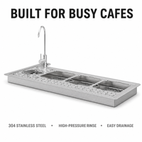 Lave-tasses commercial haute pression, rince-verres automatique en acier inoxydable 304, accessoire pour évier de cuisine, nettoyeur de biberons