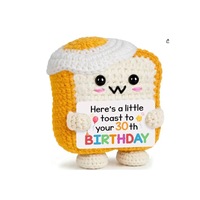 Décoration de toast au crochet faite à la main avec message d'encouragement, carte de soutien positive pour cadeau ou bureau