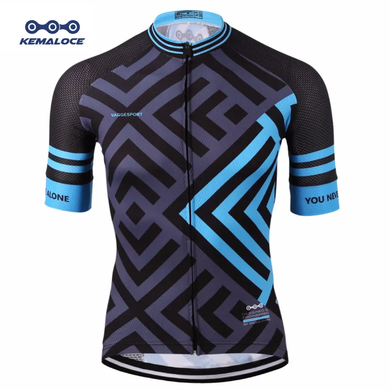 Özelleştirilmiş bisiklet giyim, mavi Coolmax bisiklet Jersey, yüksek görünürlük giyim bisiklet Pro Team bisiklet giyim