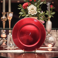 Assiette de Présentation Moderne Personnalisée en Plastique PP Faite à la Main, 13 Pouces, Motif Végétal, Style Classique, pour Mariages, Festivals et Fêtes