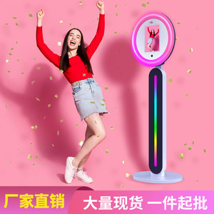 Ipad Photo Booth With Led Ring Light Touchscreen Control For Wedding Exhibition Digital Printing 2 People Capacity - Product Image 2