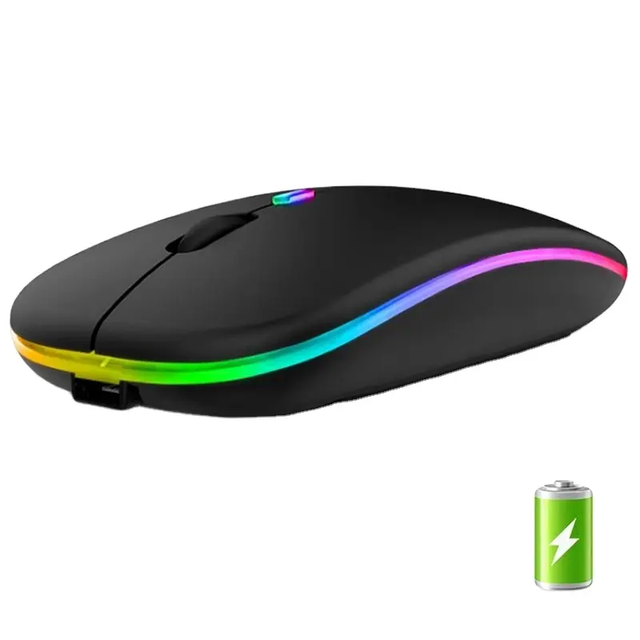 OEM RGB Led Custom Gaming Computer Accessories Parts Dual-mode Silent Bulk Cheap Inside Battery USB Wireless Rechargeable Mouse