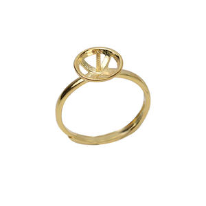 Anneau ouvert en argent S925, boucle réglable, simple, creux, grande plaque de perle, composants de bijoux en perles DIY, 53 accessoires - Product Image 5