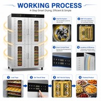 Nouvelle machine de séchage de haute qualité à 80 plateaux, déshydrateur de fruits et légumes pour restaurant, séchoir alimentaire commercial/grand format domestique