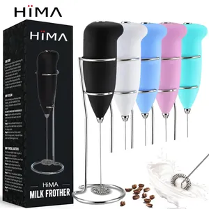 HIMA Professional Mini Foamer Pink Milk Frother Handheld Battery Operated Electric Foam Maker For Cappuccino Lattes Matcha