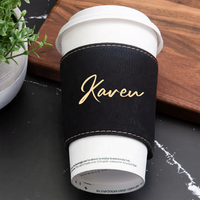 Manchon de tasse réutilisable personnalisé pour café et bubble tea, portable, isolant thermique, en cuir, support de tasse