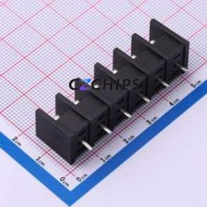 MX35C-8.25-06P-BK01-Cu-S-A Barrier Terminal Block Through hole,P=8.25mm Connector Two Sides 8.25mm 1x6P Straight Pin - Product Image 2