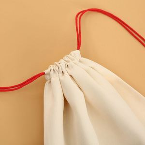 Sac à cordon personnalisé de luxe en polyester beige avec logo brodé, pochette d'emballage universelle portable, vente en gros, MOQ 200 pièces, direct usine - Product Image 3