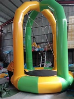 Trampolín elástico inflable redondo para una sola persona con lona de PVC duradera con muchos colores para diversión infantil interior y exterior