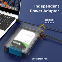 MAIWO Box Esterno per HDD/SSD SATA da 2.5" e 3.5" Senza Utensili con Adattatore USB-A a SATA 5Gbps, Protettivo Trasparente Bianco in ABS+PP