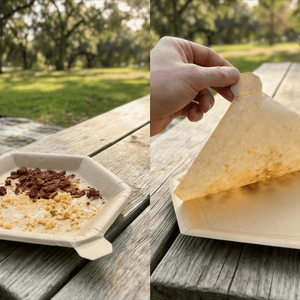 Plato desechable biodegradable de 9.5 pulgadas con superficie pelable, multicapa, sin necesidad de lavado, reutilizable, apto <span class=keywords><strong>para</strong></span> alimentos, aséptico, de papel pelable. - Product Image 2