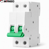 Interruptor Automático Miniatura Wanbo-406 2P MCB 400V C63 con Protección Contra Sobrecarga y Cortocircuito de Disparo Rápido para Tablero de Distribución