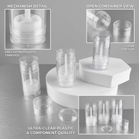 Tube de déodorant vide à remplissage par le bas, noir, blanc, transparent, 30g, 50g, 75g, 1oz, 2oz, en plastique, avec mécanisme rotatif
