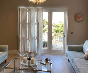 Fenêtre coulissante sur rail personnalisée pour intérieur, porte française pliante à double battant, volets de style plantation pour la décoration - Product Image 5