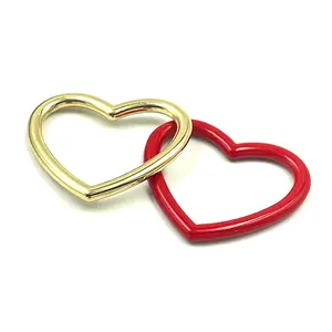 Custom heart shape swimwear zinc alloy buckle trim for beachwear accessories