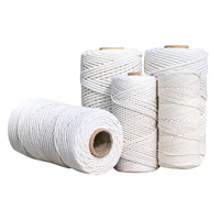 Haute qualité 3mm 100% coton naturel macramé cordon bricolage artisanat tricot et emballage corde ficelle ficelle