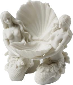 Statue de sirène nue en marbre blanc de Chine sculptée à la main pour la décoration de jardin extérieur - Product Image 2