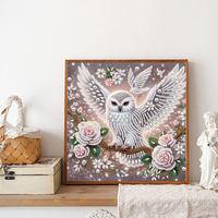 5D Gedeeltelijke Boor Diamant Schilderij Kit 30x30cm Witte Uil Roos Bloem DIY Kristal Strass Diamant Kunst voor Volwassenen Huisdecoratie