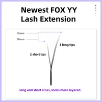 Nouvelles extensions de cils individuels en forme de Y de haute qualité, cils pré-faits en éventail, yeux de renard, 0,07 C/D Curl, cheveux synthétiques naturels et doux