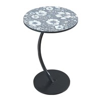 Mesa de té circular de doble capa de Arte Moderno, mesa de sofá cama lateral pequeña, muebles portátiles y duraderos para el hogar y la sala de estar