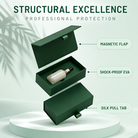 Boîte cadeau personnalisée pour flacon d'huile essentielle de 10 ml en verre, couvercle magnétique vert, boîte cadeau, emballage d'huile essentielle, insert en EVA