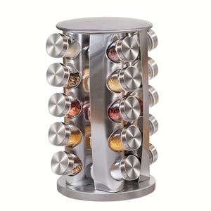 Support de rangement rotatif à 360° pour épices et pots à condiments en acier au carbone à 3 niveaux, directement de l'usine - Product Image 6