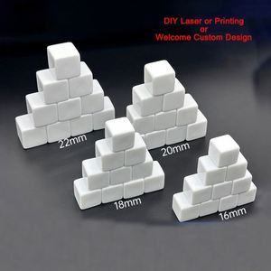 12mm 14mm 16mm 18mm 20mm 22mm 24mm Blank Dice Acrylic Straight Corner White Black Pin DIY or Custom Logo Dice - Product Image 6