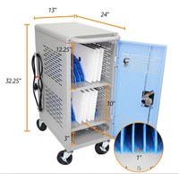 Chariot de recharge pour ordinateurs portables, 16 appareils, armoire de recharge et de rangement pour ordinateurs portables et tablettes, mobilier scolaire, équipement éducatif