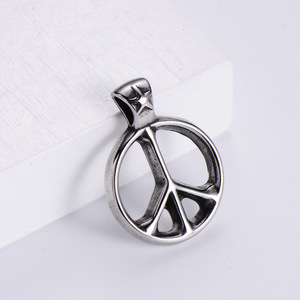 Bijoux pour hommes vintage en gros, acier inoxydable, hip hop, anti-guerres, bijoux en acier inoxydable, pendentif signe de la paix - Product Image 1