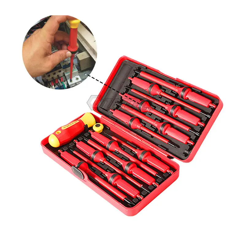 Qixin Muestra gratis 12PCs kit de herramientas de destornillador múltiple Juego de destornilladores eléctricos aislados VDE para función de electricista