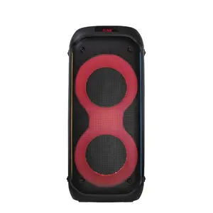 Large Size Powered wireless speaker with RGB led light super bass player portable speaker with USB/MIC/TF smart partybox