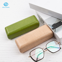 Étui rigide en cuir pour lunettes de soleil, personnalisable avec logo, boîte rectangulaire pour lunettes optiques