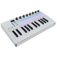 Controlador MIDI M-VAVE SMK-25 II, Teclado USB Mini de 25 Teclas, 16 Pads de Percusión RGB, 8 Perillas y Producción Musical, Software Incluido