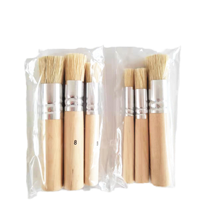 NINGDA Model 949 3pcs Wooden <b>Stencil</b> <b>Brushes</b> Pure Natural Bristle for Acrylic Oil Watercolor Art Painting on /Wood Wall or Paper - Product Image 1