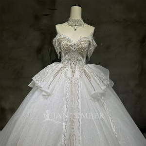 Vestido de Novia Elegante Wx99, Estilo Moderno, Encaje, Diseño Real, Lentejuelas, Cuentas, Cola Catedral, Jancember - Product Image 2