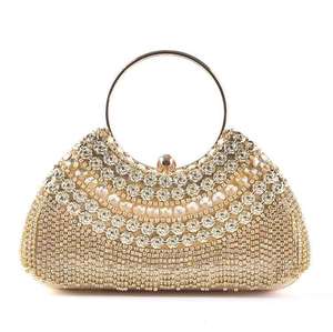 DAQI Lady Fashionable Evening Clutch Crossbody Shoulder <b>Bag</b> <b>Pearl</b> Embedded Diamond Tassel Pu Material Snap Closure Women's - Product Image 2