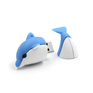 Tùy chỉnh PVC cao su dễ thương cá Heo Cá heo bút ổ đĩa với Keychain Tùy chỉnh hình dạng cá heo USB Flash Drive cá heo Ổ Đĩa Bút - Product Image 2