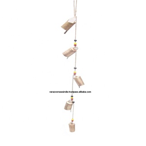 Carillons éoliens en fer Vintage pour Diwali, perles décoratives de couleur rouge, noire et jaune - Product Image 1