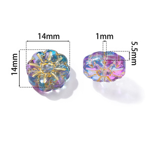 Glass Flower <b>Beads</b> <b>Crystal</b> Lampwork Hot Stamping For Jewelry Making DIY Accessories 10mm Ac4773 - Product Image 2