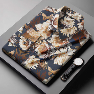 เสื้อพิมพ์ลายแขนยาวสำหรับผู้ชายเสื้อเชิ้ตลำลองทรงหลวมสไตล์ฤดูใบไม้ผลิและฤดูใบไม้ร่วง - Product Image 3