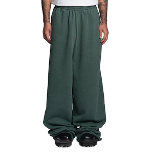 Pantalon de survêtement baggy vintage pour homme, coupe ample, décontracté, tissu éponge français en coton épais, cordon de serrage avant plissé écologique - Product Image 1