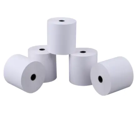 Fabricación al por mayor de rollos de papel térmico sin núcleo 57*40mm rollos de papel de caja registradora