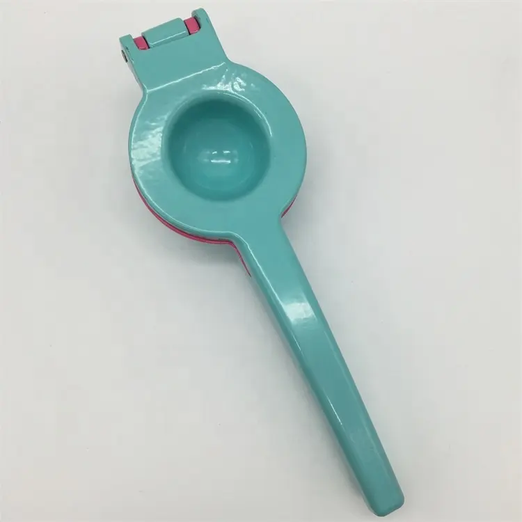 MOQ 500pcs Blue Pink 2-in-1 Manual Aluminium Alloy Lemon Lime Orange Citrus Squeezer Presser Juicer With Customized Logo