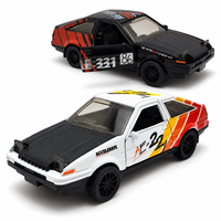Voiture de course sportive JDM en métal moulé sous pression, échelle 1:36, modèle AE86, avec phares escamotables et portes ouvrables, pour enfants - Vente en gros