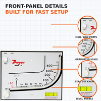 Manometer Tekanan Diferensial IVANPER QPM11 Mark II Red Oil Stainless Steel 700 Pa untuk HVAC, Filter Udara, dan Saluran Tekanan